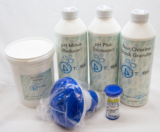 Bromine Tablets, pH Minus, pH Plus, Non-Chlorine Shock, Test strips, Floating Dispenser